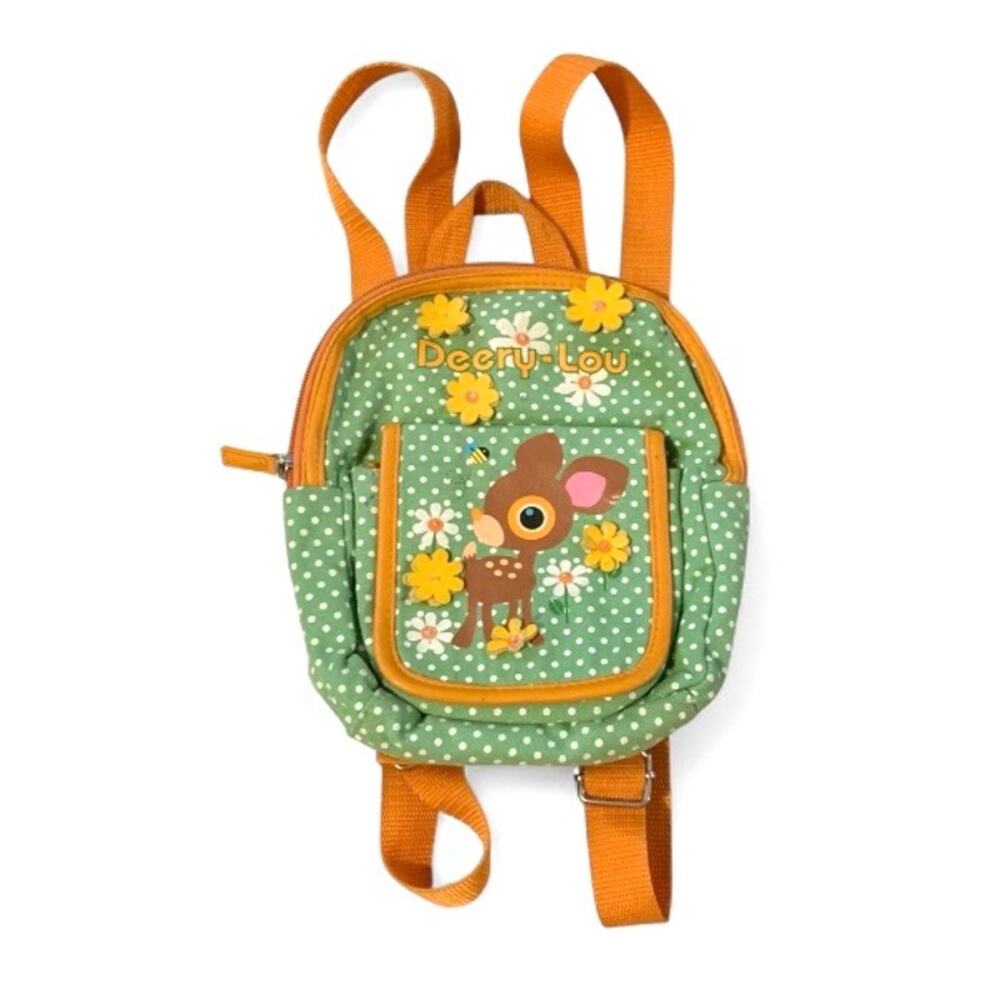 Vintage 2007 Sanrio Deery-Lou Green Polka Dot Mini Backpack